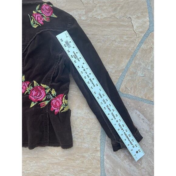 Johnny Was JW Los Angeles Tan Embroidered Western Cut Jacket Womens Sz Small - Picture 6 of 6